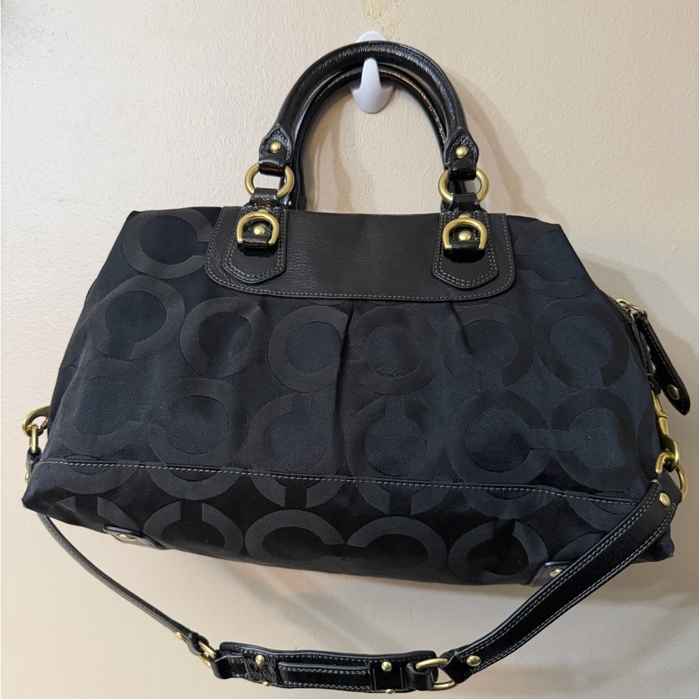 Vintage Coach Black Satchel with Gold Accents#12943 - Picture 3 of 14
